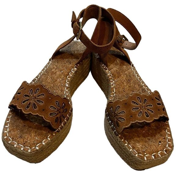 Crown Vintage Espadrille Sandals 8 1/2M 8.5 (long fits like a 9) ankle strap - Picture 1 of 13